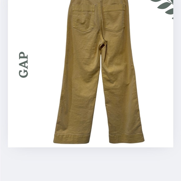 🛍️3/$40 GAP High Rise Wide-Leg Crop Pants Pale Mustard Yellow – Size 00 - Picture 5 of 7